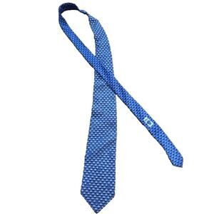 Versace Tie All Logo pattern Men's 100% Silk Blue A001936